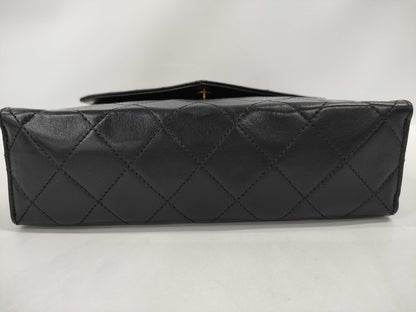 CHANEL Matelasse Large Coco Mark Push Lock Chain Shoulder Bag with Sticker and Card Holder