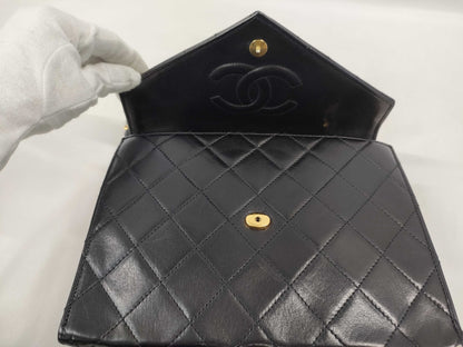 CHANEL Matelasse Large Coco Mark Push Lock Chain Shoulder Bag with Sticker and Card Holder
