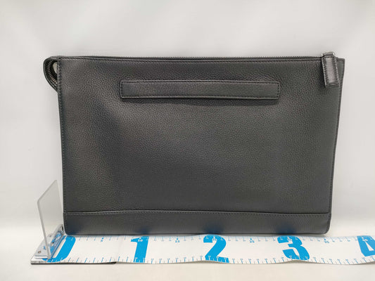 PRADA Triangle Plate Clutch Bag Black Clutch Bag