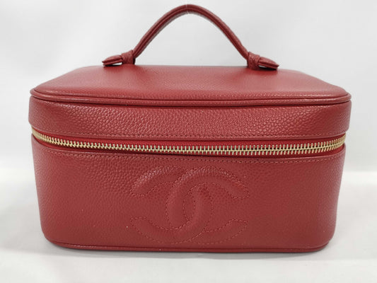 CHANEL Coco Mark Caviar Skin Vanity Bag
