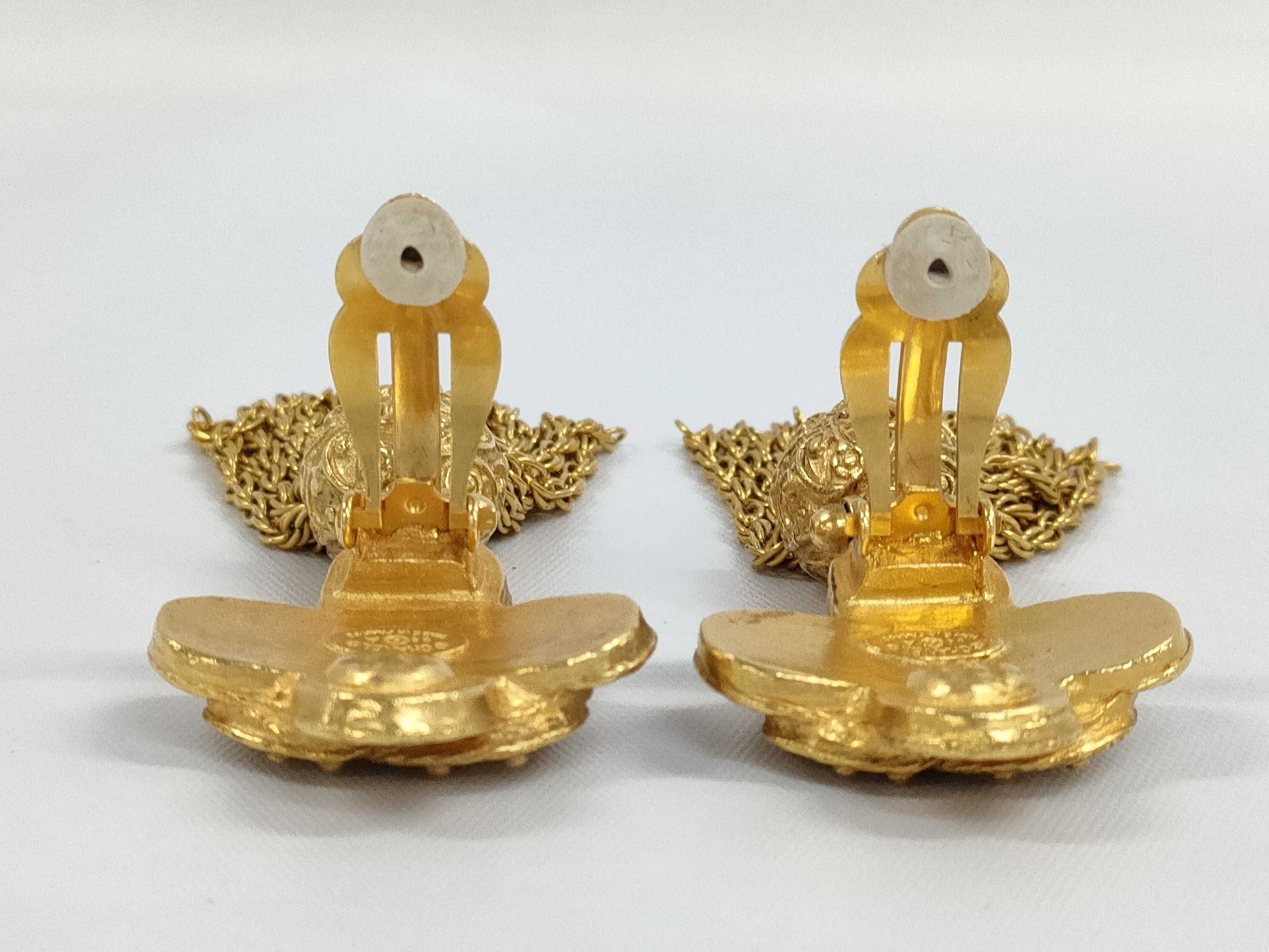 CHANEL Coco Mark Fringe Earrings 94A Stamped Earrings