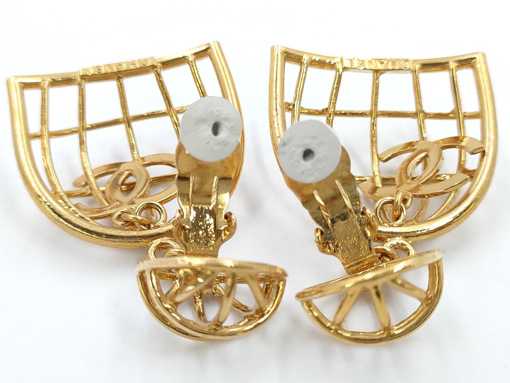 CHANEL Birdcage Earrings with Coco Mark Engraving