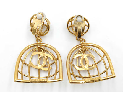 CHANEL Birdcage Earrings with Coco Mark Engraving