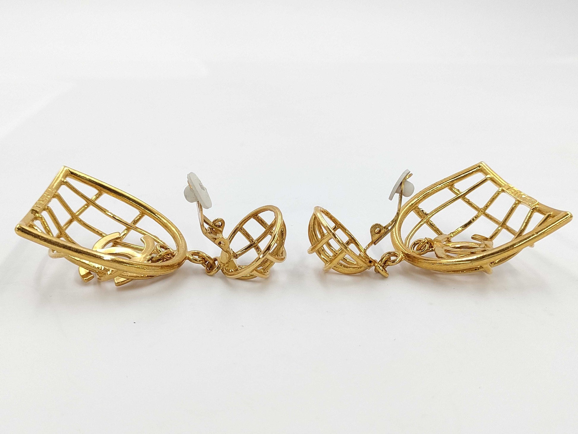 CHANEL Birdcage Earrings with Coco Mark Engraving