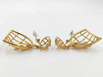 CHANEL Birdcage Earrings with Coco Mark Engraving