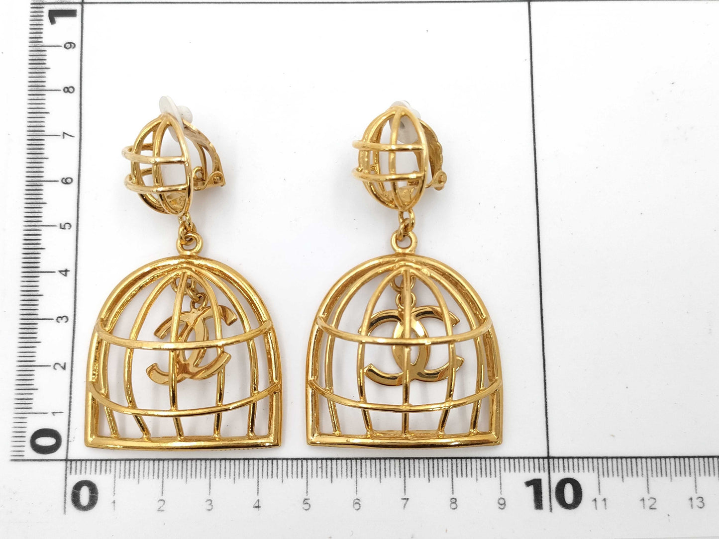 CHANEL Birdcage Earrings with Coco Mark Engraving