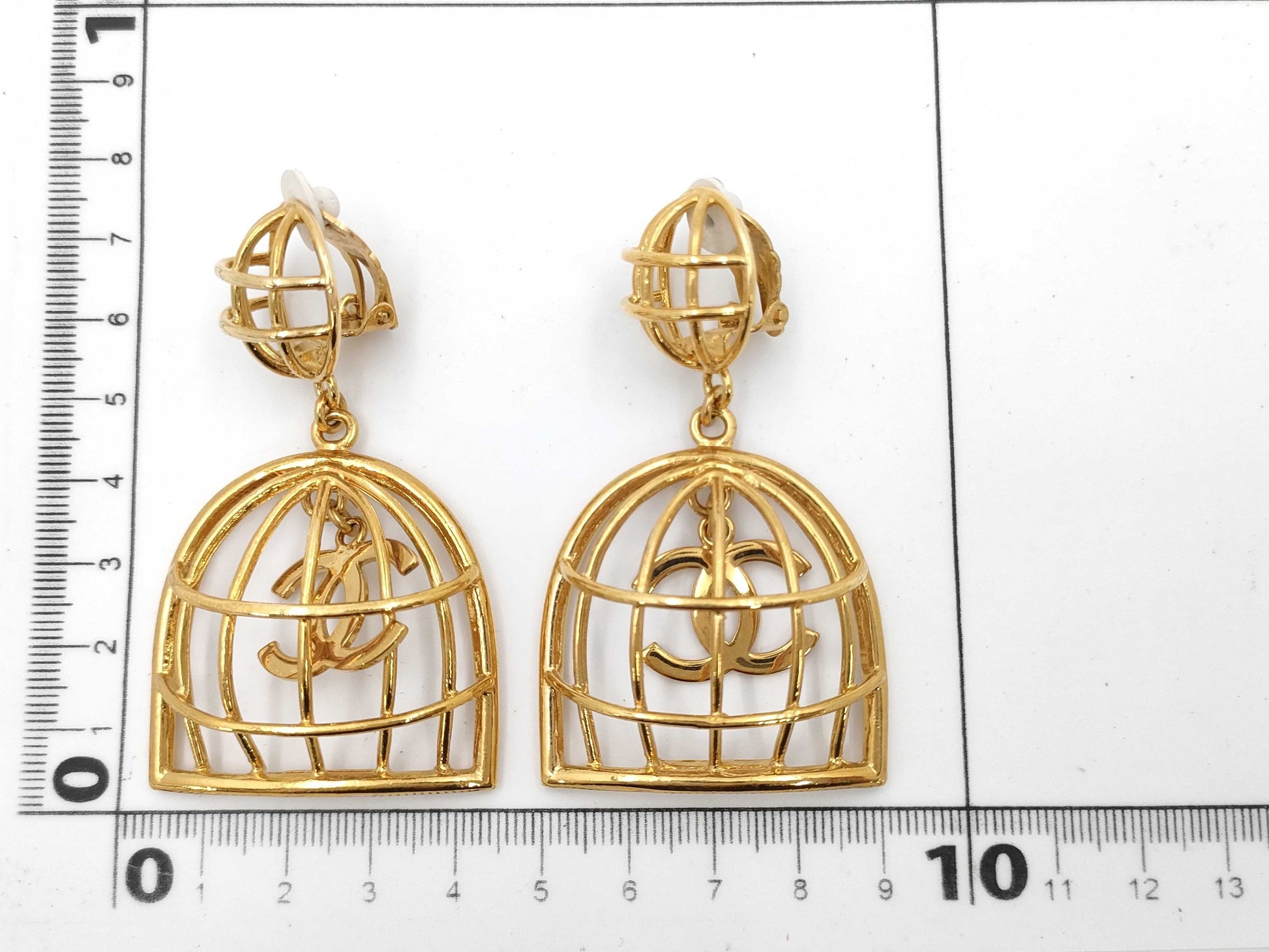 CHANEL Birdcage Earrings with Coco Mark Engraving