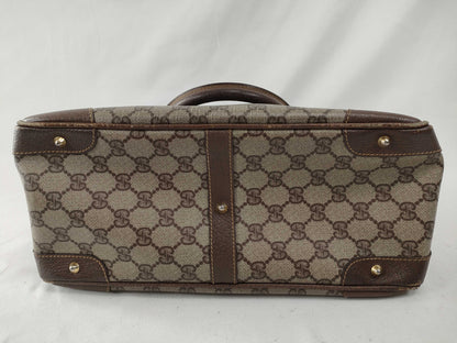 GUCCI GG Supreme Gucci 002.25.0167 Handbag Mini Boston Bag Old Gucci GG Supreme Leather Beige Brown Handbag