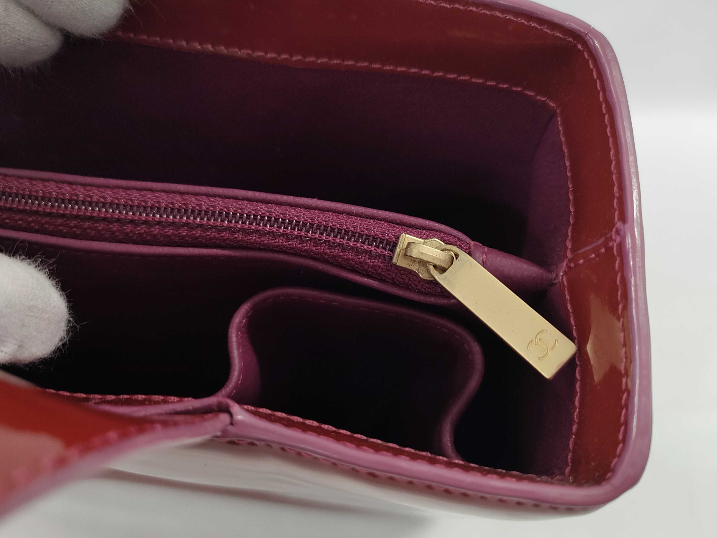 CHANEL Coco Mark Enamel Patent Leather Tote Bag 6254273 Bordeaux