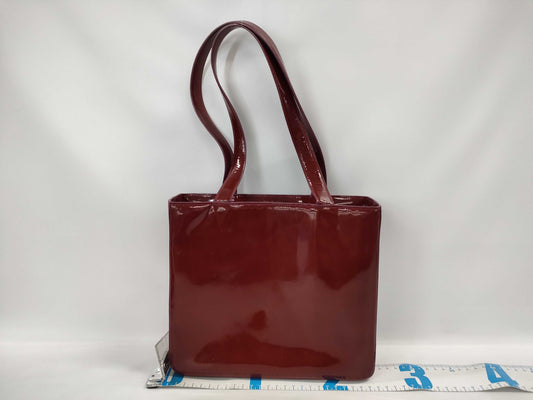 CHANEL Coco Mark Enamel Patent Leather Tote Bag 6254273 Bordeaux