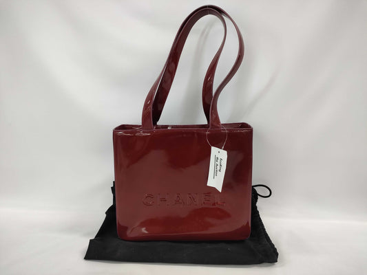 CHANEL Coco Mark Enamel Patent Leather Tote Bag 6254273 Bordeaux