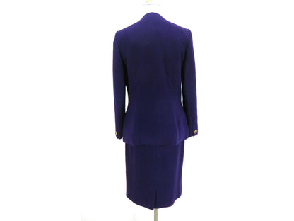 CELINE Suit Set, Wool Jacket and Skirt, Size 40, Purple, Other Apparel