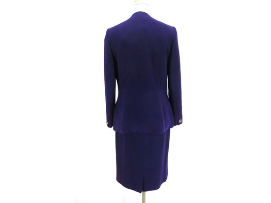 CELINE Suit Set, Wool Jacket and Skirt, Size 40, Purple, Other Apparel