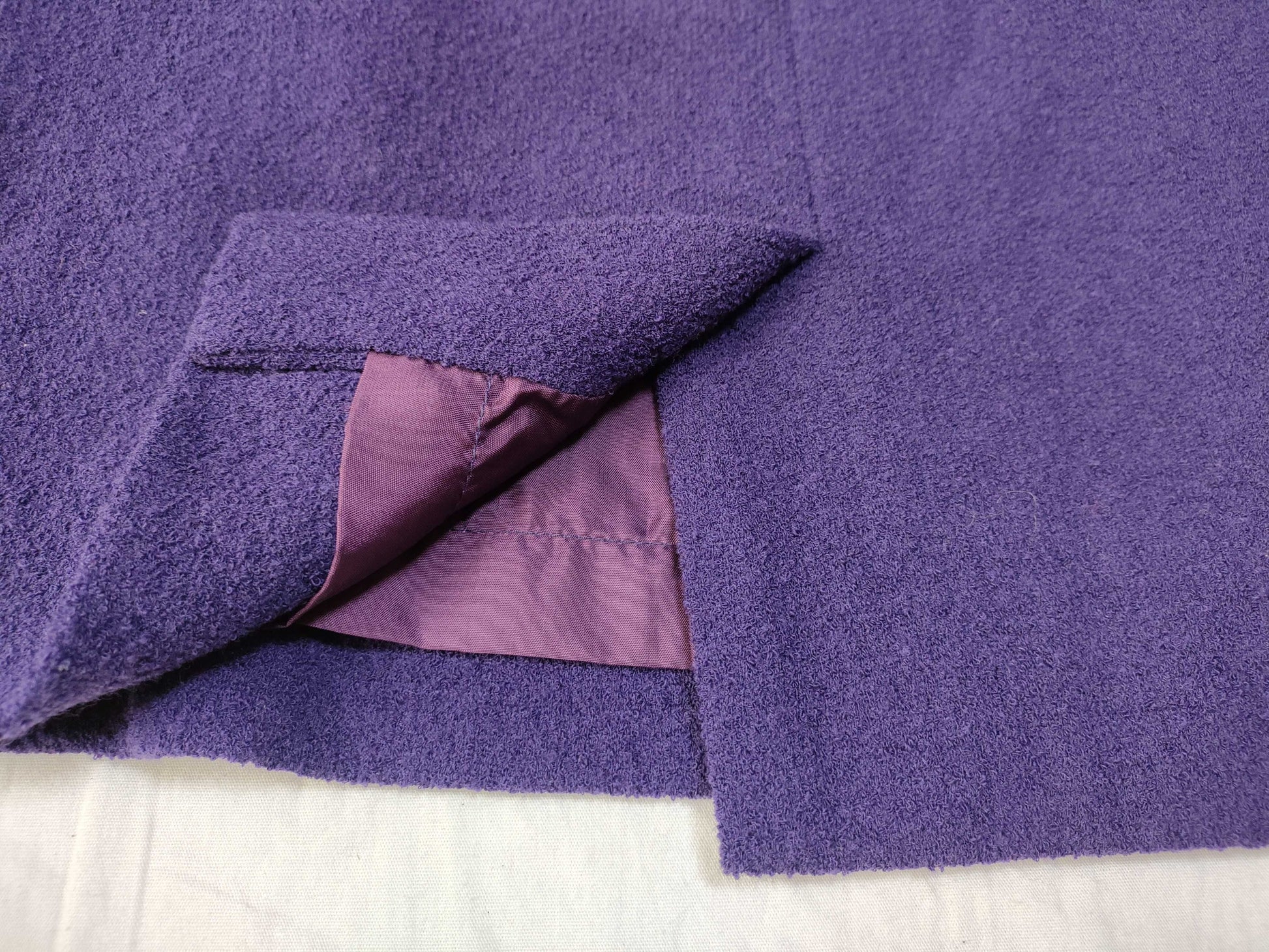 CELINE Suit Set, Wool Jacket and Skirt, Size 40, Purple, Other Apparel
