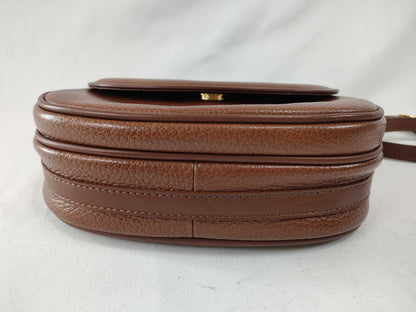 Burberrys Nova Check Leather Shoulder Bag Pochette Brown