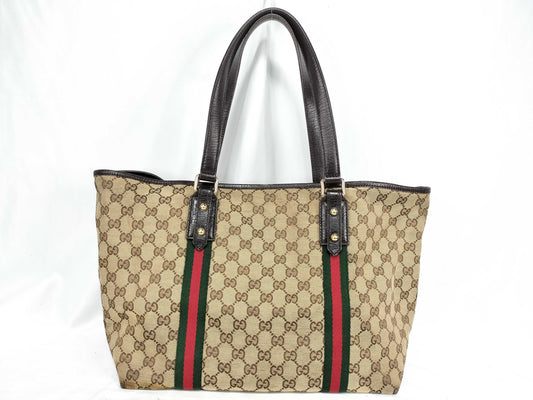 GUCCI GG Canvas Tote Bag 139260 Sherry Line Tote Bag