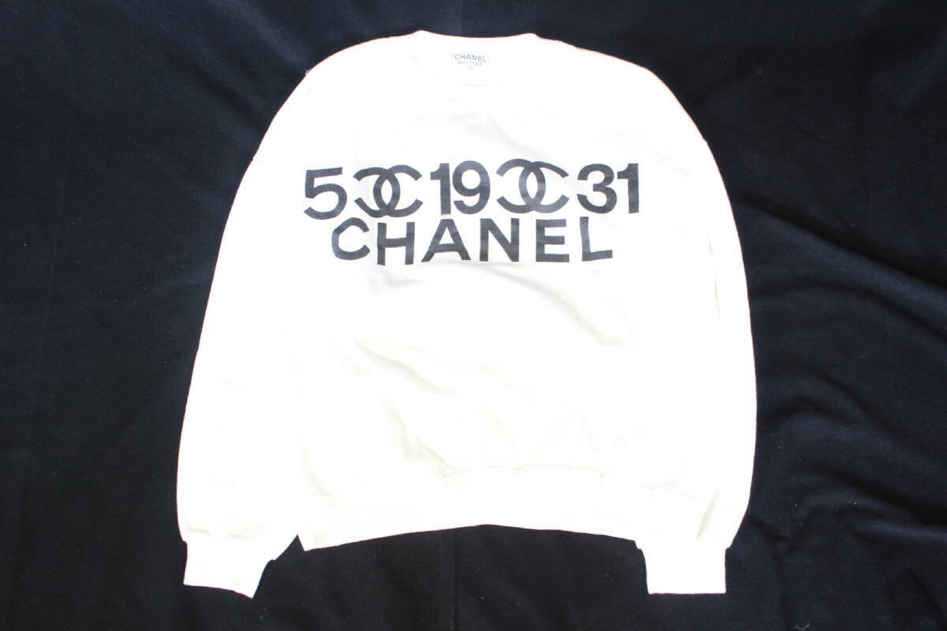 CHANEL Logo Sweatshirt, Women's, Size M, Tops
