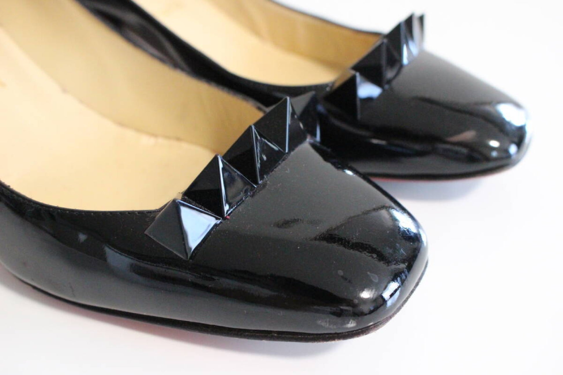 Christian Louboutin Studded Pumps, Black, Size 36
