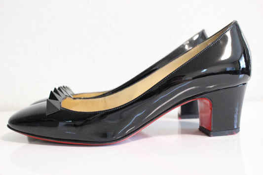 Christian Louboutin Studded Pumps, Black, Size 36