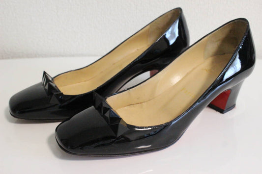 Christian Louboutin Studded Pumps, Black, Size 36