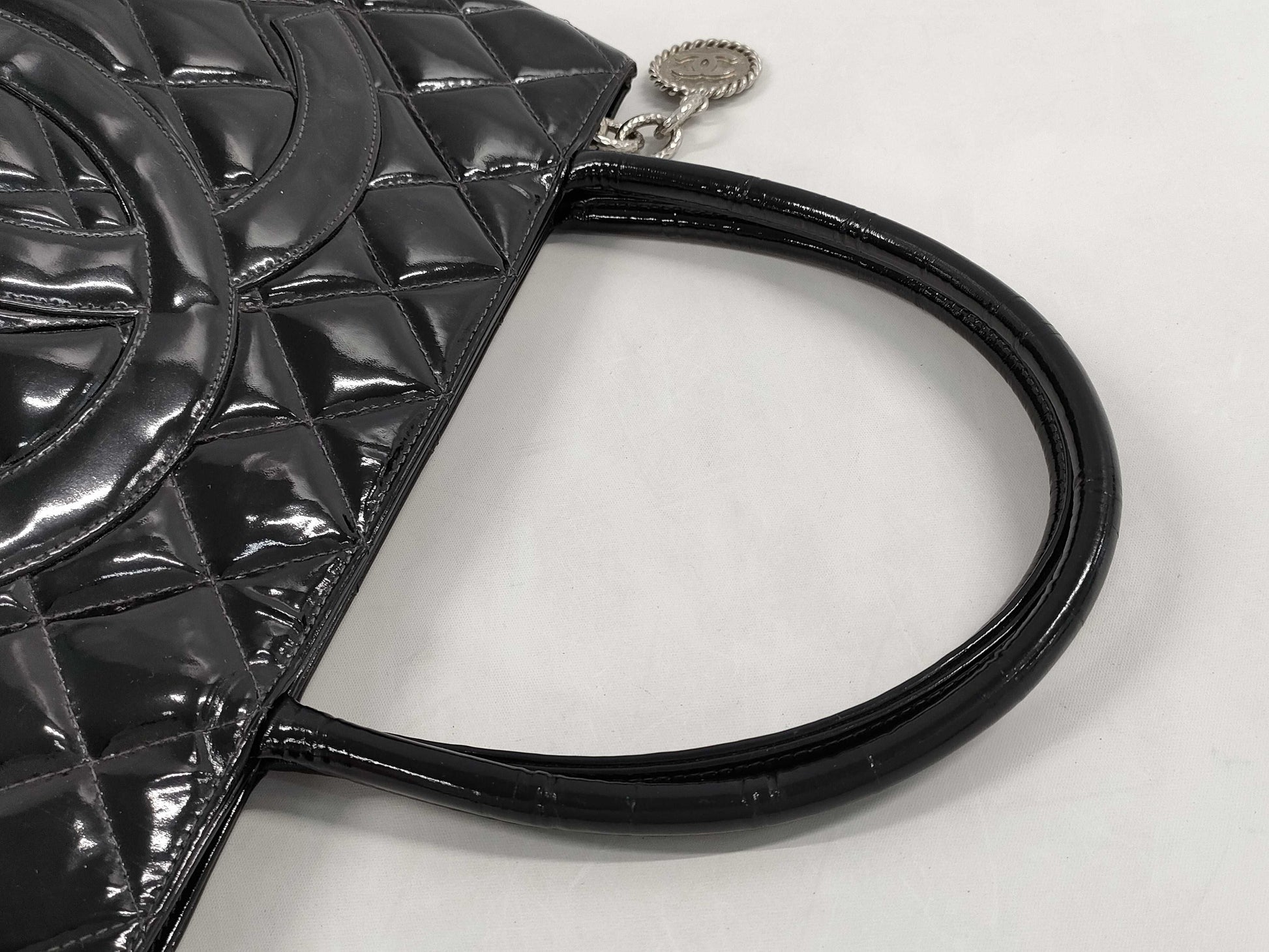 CHANEL Reprint Tote Bag Enamel/Black