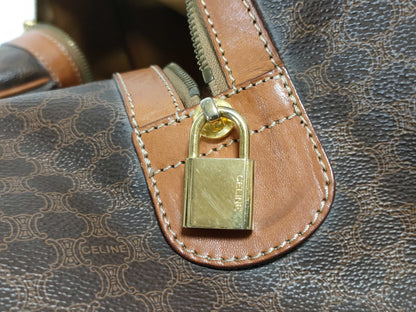 CELINE Boston Bag Macadam Pattern/Brown Boston Bag