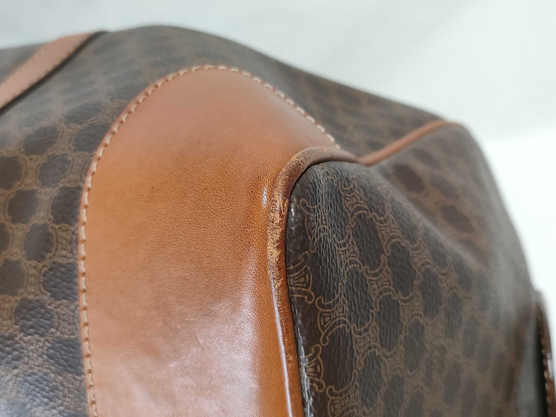 CELINE Boston Bag Macadam Pattern/Brown Boston Bag