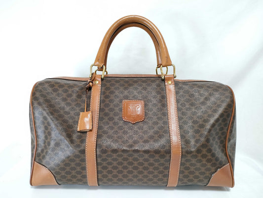 CELINE Boston Bag Macadam Pattern/Brown Boston Bag