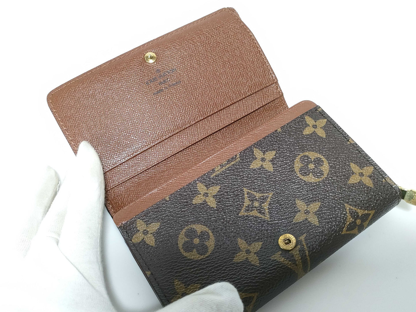 LOUIS VUITTON Monogram L-shaped zipper wallet