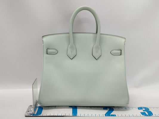 HERMES Birkin 25 Swift/Peppermint Double Stamped Handbag