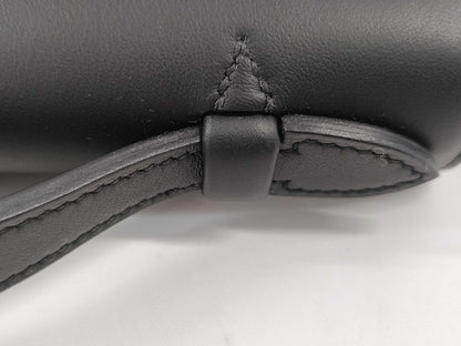 HERMES Pochette Kelly Black Swift W Stamp Gold Hardware Handbag
