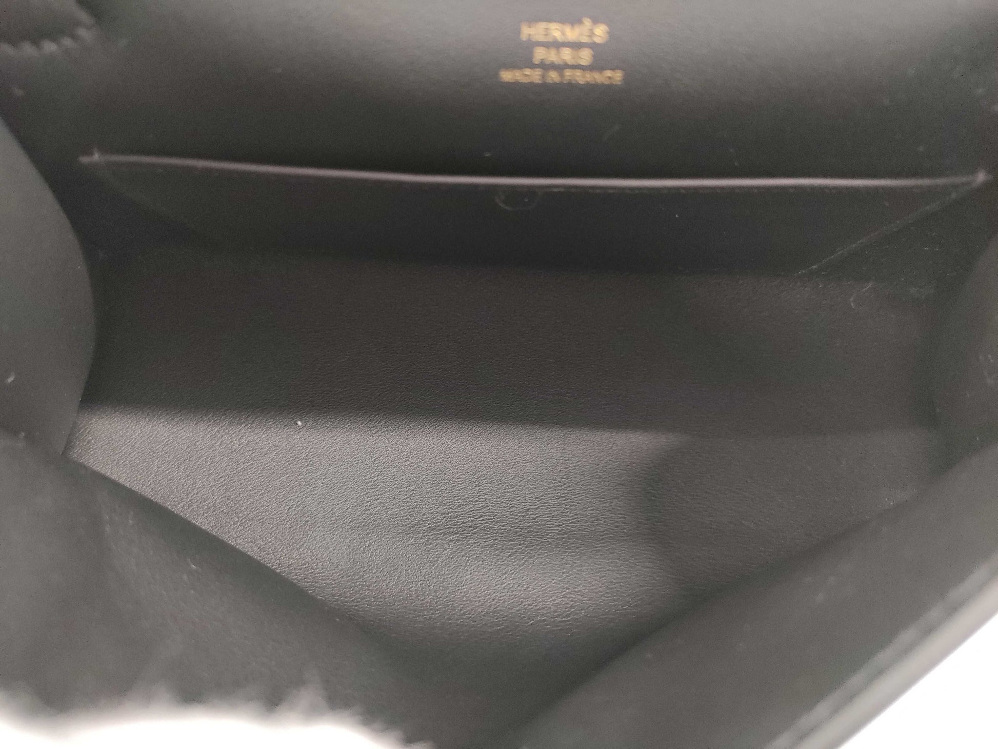HERMES Pochette Kelly Black Swift W Stamp Gold Hardware Handbag
