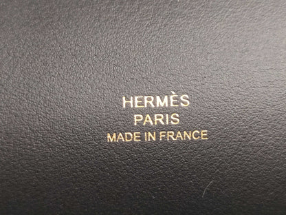 HERMES Pochette Kelly Black Swift W Stamp Gold Hardware Handbag