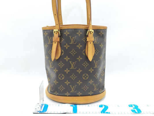 LOUIS VUITTON M42238 Monogram Bucket PM Tote Bag with Pouch M42238