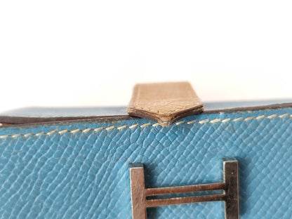 HERMES Bearn Bearn 4-Key Case Epson Blue Jean Two-Tone Large Key Case/Key Holder