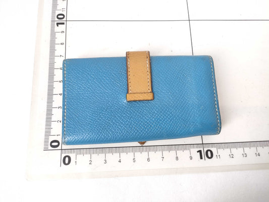 HERMES Bearn Bearn 4-Key Case Epson Blue Jean Two-Tone Large Key Case/Key Holder
