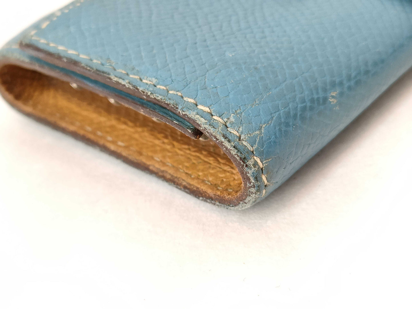 HERMES Bearn Bearn 4-Key Case Epson Blue Jean Two-Tone Large Key Case/Key Holder