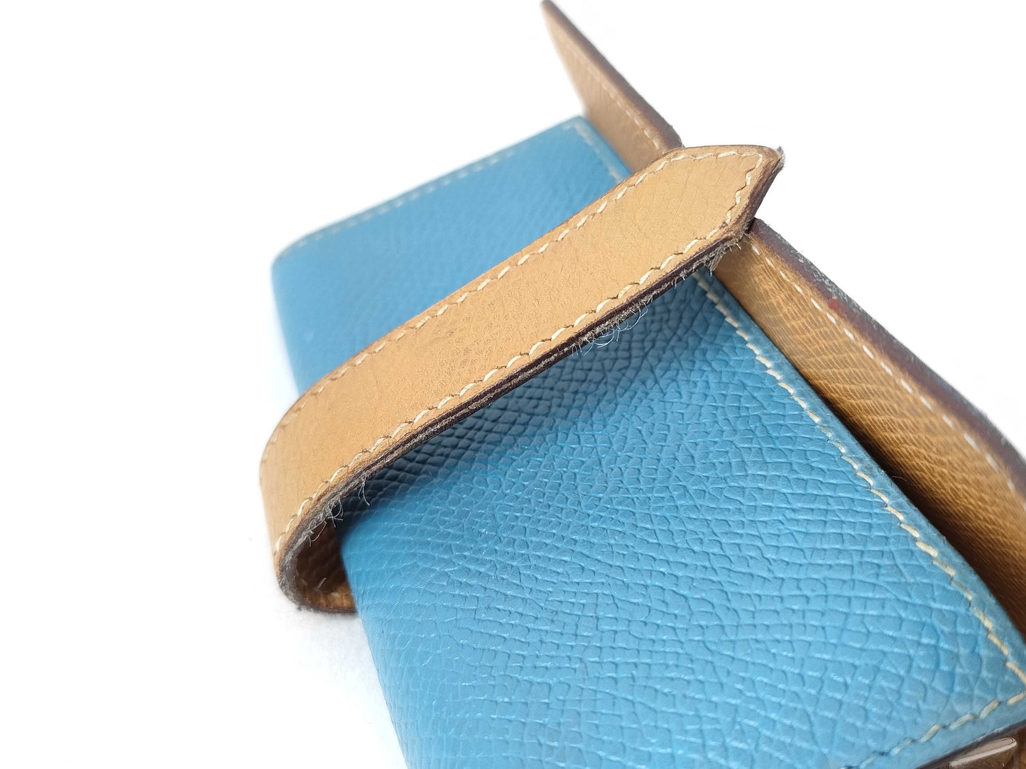 HERMES Bearn Bearn 4-Key Case Epson Blue Jean Two-Tone Large Key Case/Key Holder