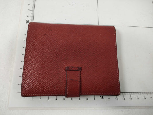 HERMES Bearn Bearn Compact Epson □I Red Wallet