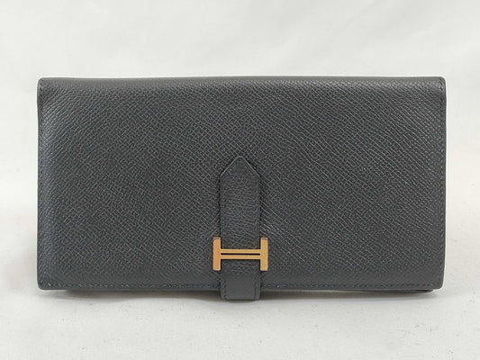 HERMES Bearn Bearn soufflet Epson Black C engraved wallet