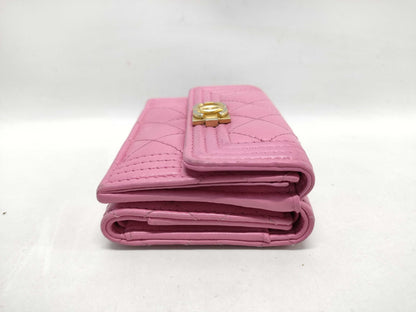 CHANEL Boy Chanel Compact Wallet, Pink, No. 26