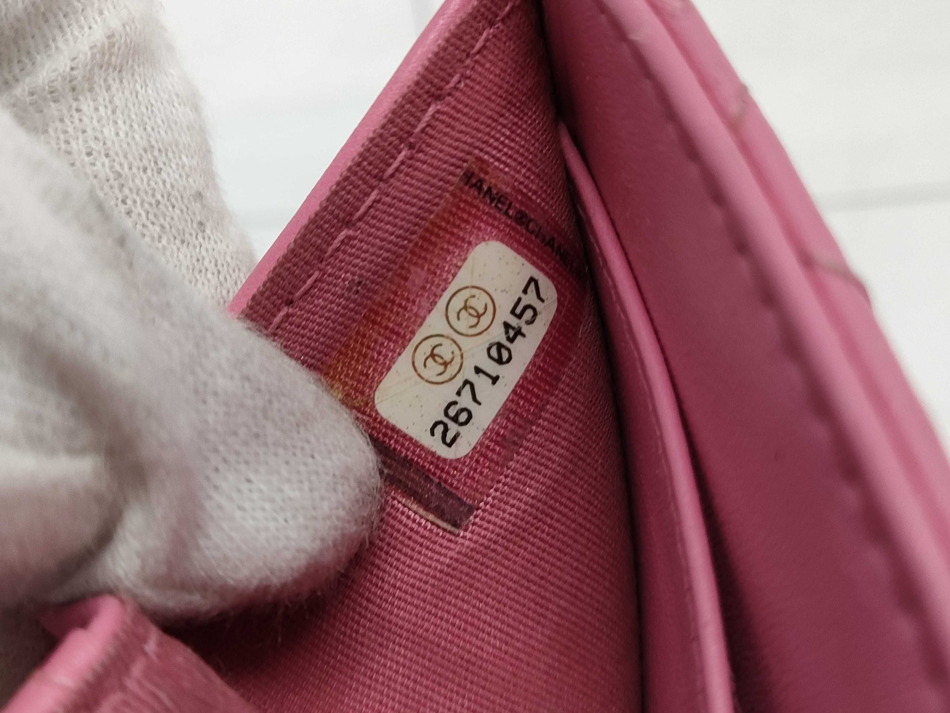 CHANEL Boy Chanel Compact Wallet, Pink, No. 26