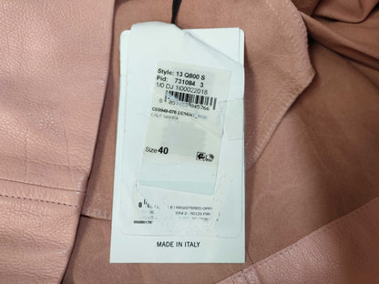 Salvatore Ferragamo Leather Skirt, Pink, Size 40, Belted
