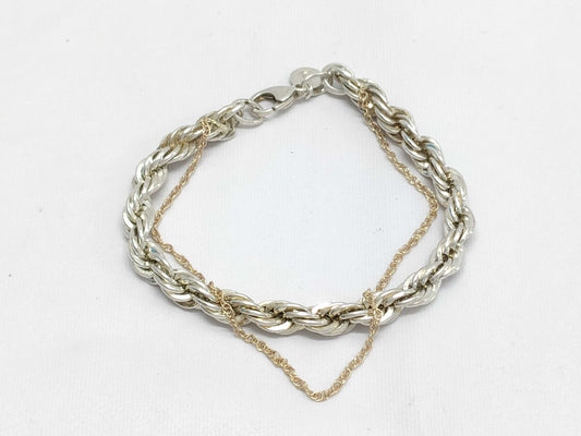 Tiffany & Co. Twist Chain Bracelet in 18K Yellow Gold and 925 Silver, 17.8g