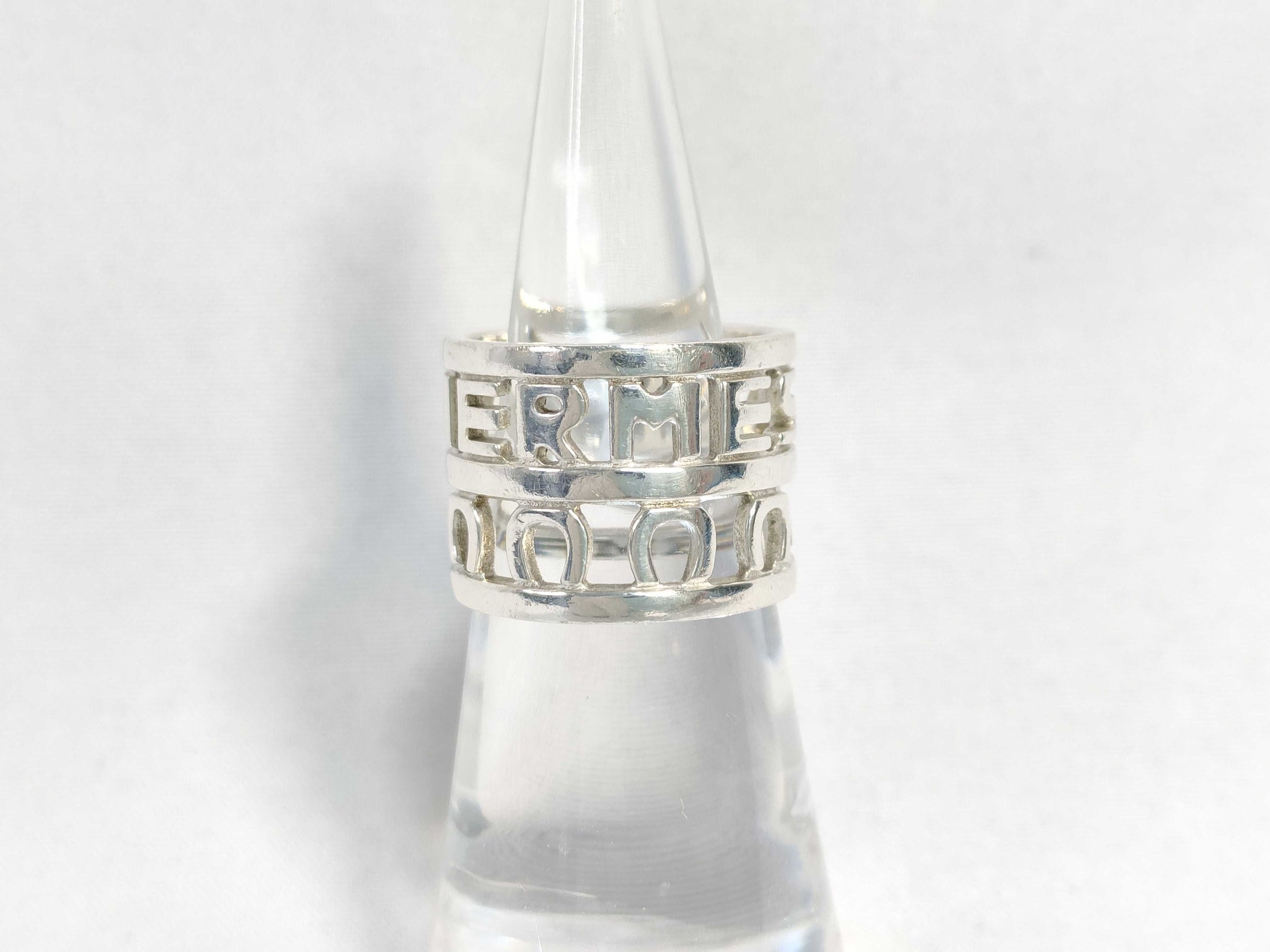 HERMES Campagne Silver 925 Ring #50 Logo Horseshoe 6.7g Ring
