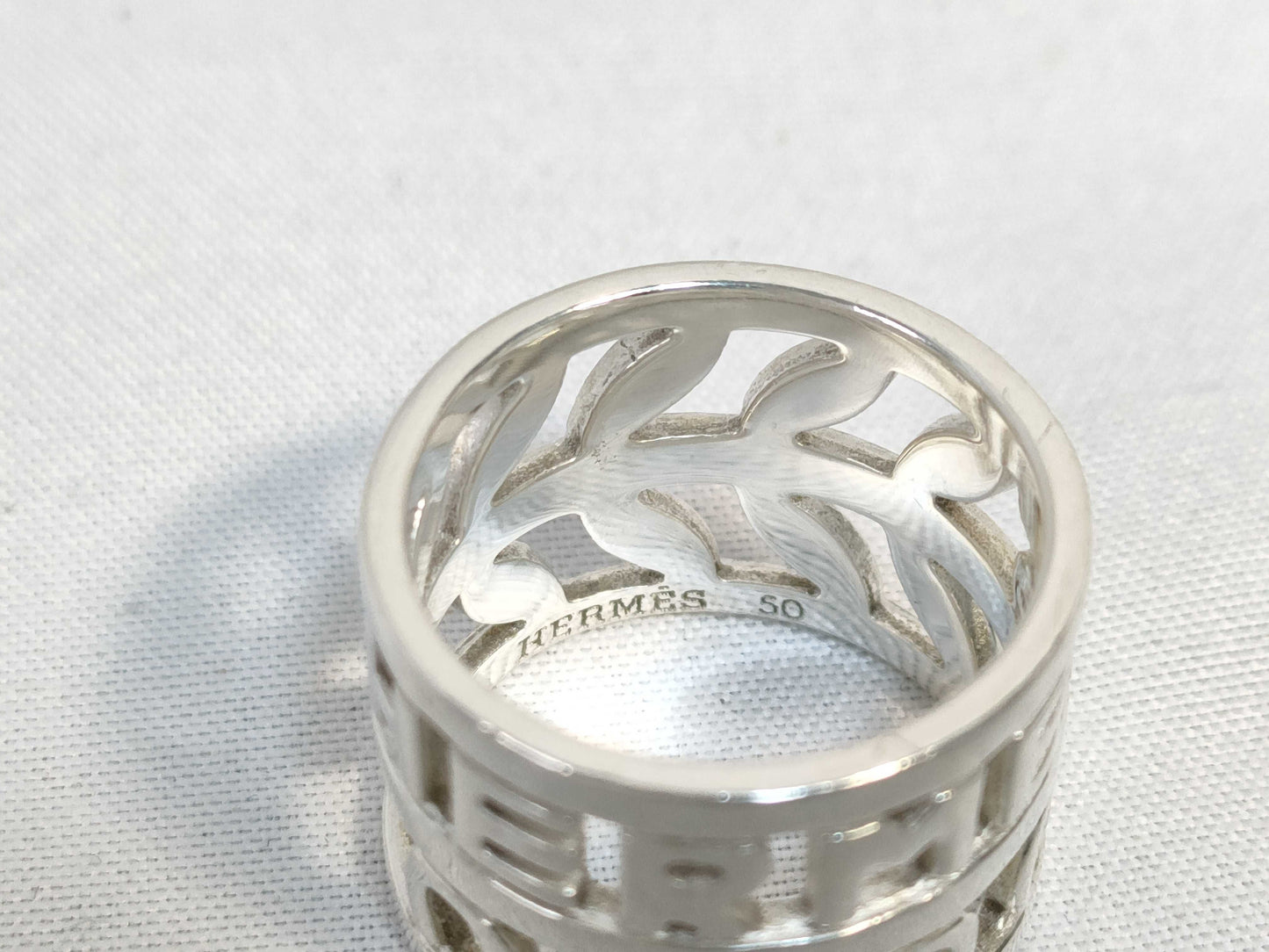HERMES Campagne Silver 925 Ring #50 Logo Horseshoe 6.7g Ring