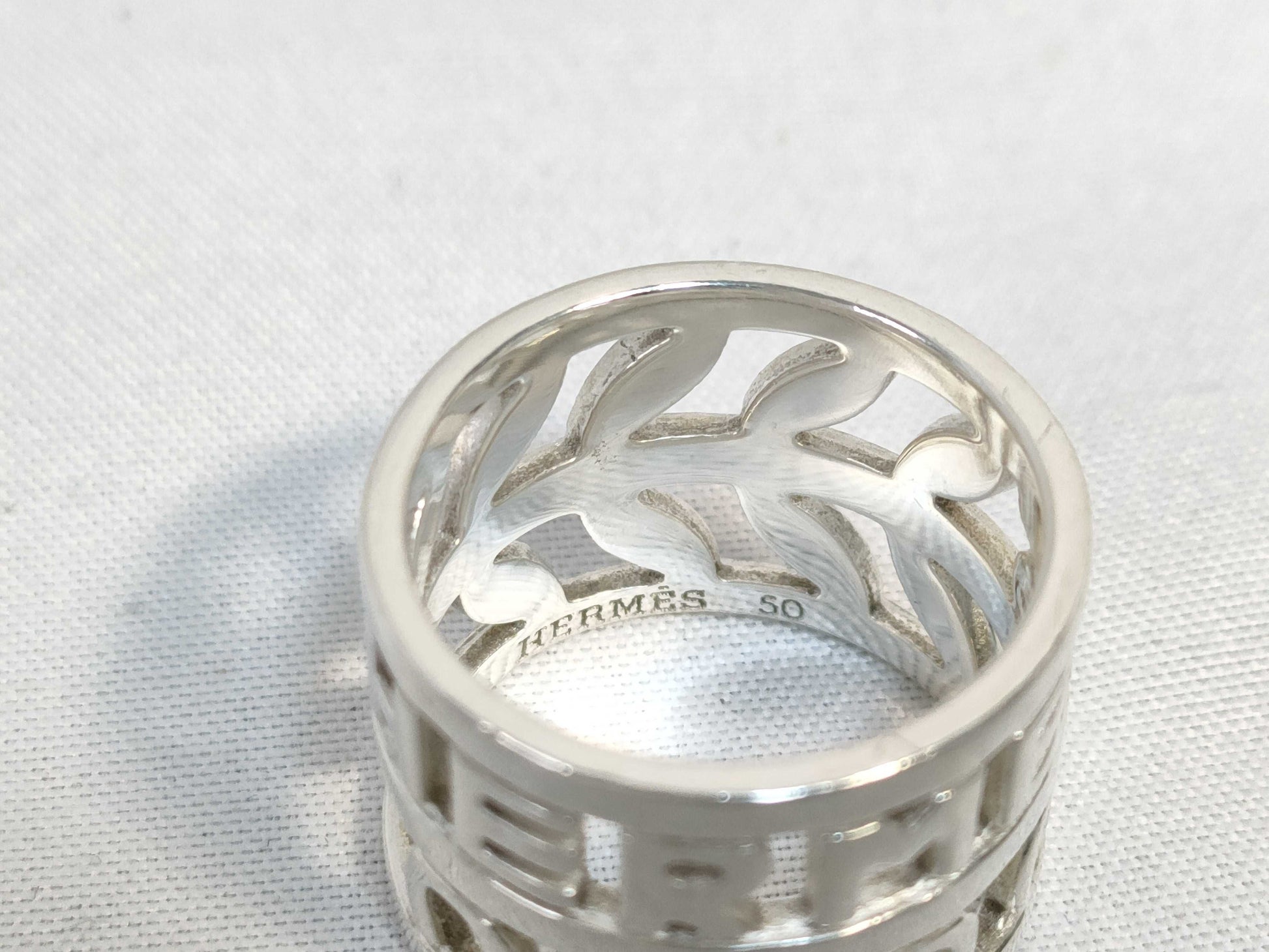 HERMES Campagne Silver 925 Ring #50 Logo Horseshoe 6.7g Ring
