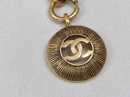 CHANEL Coco Mark Gold Chain Necklace