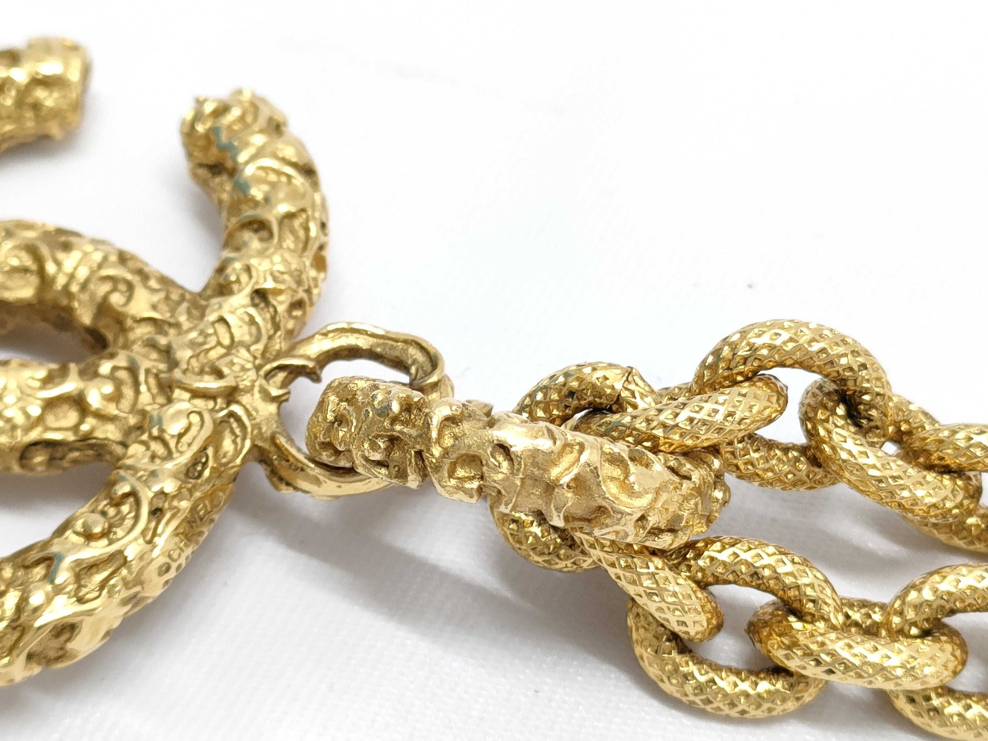 CHANEL Lava Fringe Gold 93A Necklace