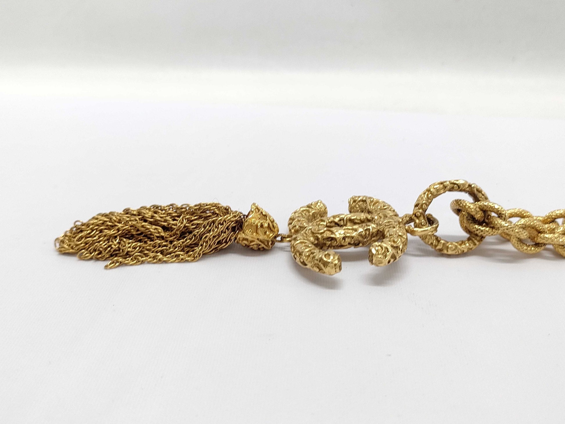 CHANEL Lava Fringe Gold 93A Necklace
